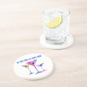 Meine Diät endet zur Happy Hour! Sandstein Untersetzer