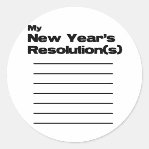 Meine die Beschlüsse-Liste des neuen Jahres Runder Aufkleber