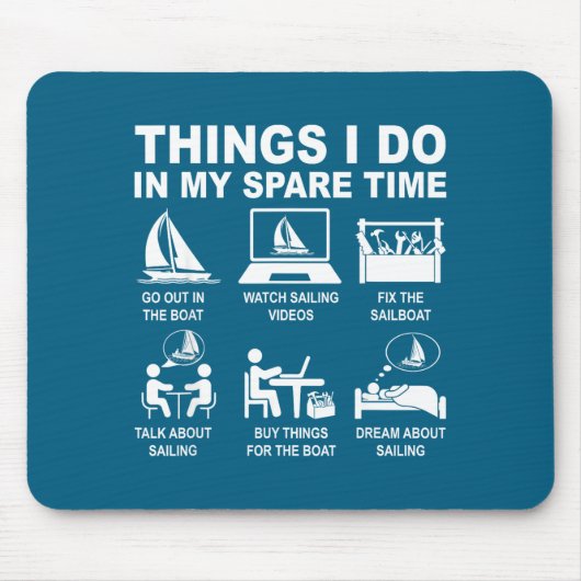 Meine Dinge Freizeit Segeln Segelboot Mousepad (Vorne)