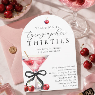 Meine Dreißiger fest im Griff Cherry Martini 40. G Einladung