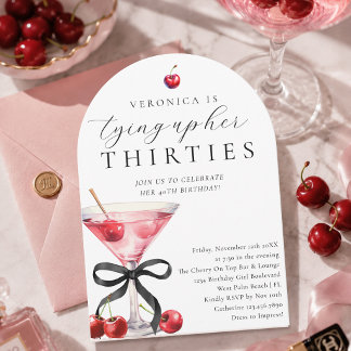 Meine Dreißiger fest im Griff Cherry Martini 40. G Einladung