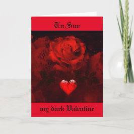 Meine dunkle Valentine-rote Rose Karte