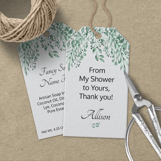 Meine Dusche auf Ihre Kunsthandwerkseife personali Geschenkanhänger