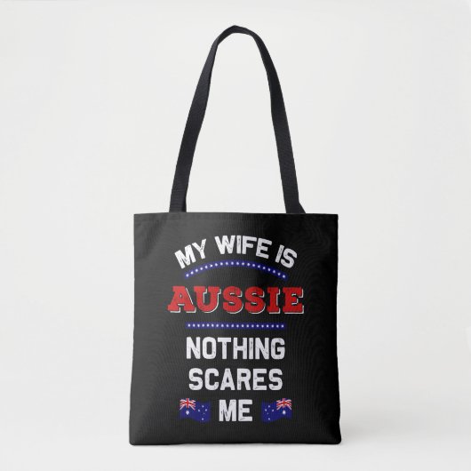 Meine Ehefrau ist Australisch Aussie Down Under Mo Tasche (Vorderseite)
