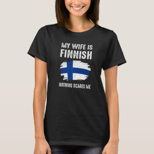 Meine Ehefrau ist die finnische Flagge Heritage Ro T-Shirt