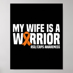 Meine Ehefrau ist ein Krieger Orange Ribbon Rsdcrp Poster