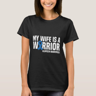Meine Ehefrau ist ein Warrior Blue Ribbon Alopecia T-Shirt