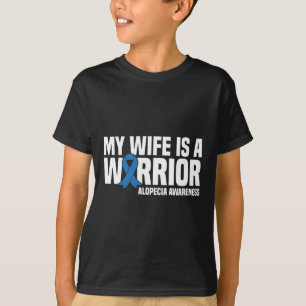 Meine Ehefrau ist ein Warrior Blue Ribbon Alopecia T-Shirt