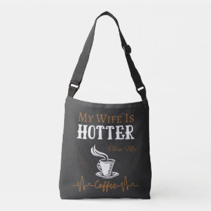 Meine Ehefrau ist heißer als mein Kaffee Tragetaschen Mit Langen Trägern