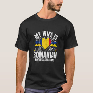 Meine Ehefrau ist rumänische Stolperflagge T-Shirt