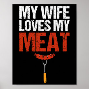 Meine Ehefrau Lieben mein Fleisch Funny Grilling G Poster