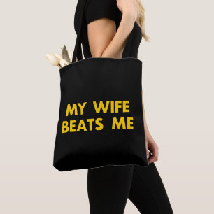 Meine Ehefrau schlägt mich Retro Vintag Funny Tasche