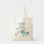 Meine eigene mystische magische Welt Blue Unicorn Tragetasche (Vorne)