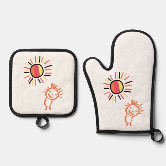 meine eigene Sonne Ofenhandschuh & Topflappen-Set (Vorderseite)