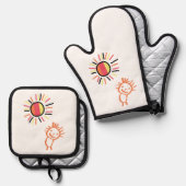 meine eigene Sonne Ofenhandschuh & Topflappen-Set (Vorderseite/Rückseite)