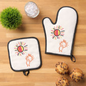 meine eigene Sonne Ofenhandschuh & Topflappen-Set (Oben Unten)