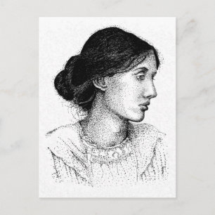 Meine eigene Tintenzeichnung von Virgina Woolf 200 Postkarte