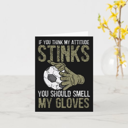 Meine Einstellung stinkt Gloves Fußball Goalie G Karte (Gelbe Blume)
