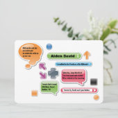 MEINE ELTERN SIND LAME Bat Bar Mitzvah Einladung (Stehend Vorderseite)