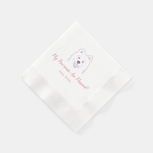 Meine Eltern sind Verheiratet, samoyed Wedkins Serviette (Ecke)