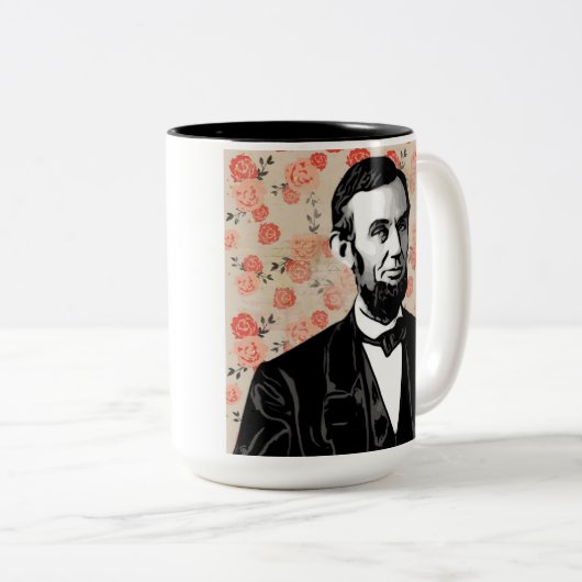 Meine Engel Mutter, Lincoln zitiert: Zweifarbige Tasse (VorderseiteRechts)