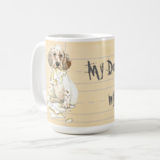 Meine Englische Setter Ate meine Hausaufgaben Kaffeetasse (Vorderseite Links)