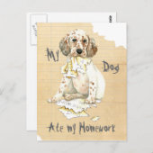 Meine Englischgestalt Ate Meine Hausaufgaben Postkarte (Vorne/Hinten)