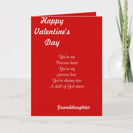 Meine Enkelin am Valentinstag Feiertagskarte (Vorderseite)