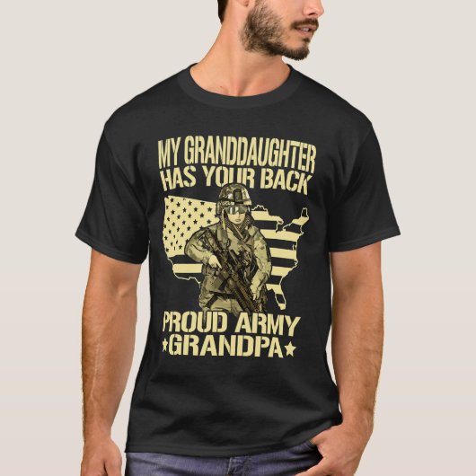 Meine Enkelin hat deinen Rücken - die stolze Army T-Shirt (Vorderseite)