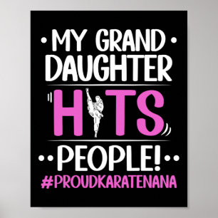 Meine Enkelin trifft Leute Proud Karate Nana Gra Poster