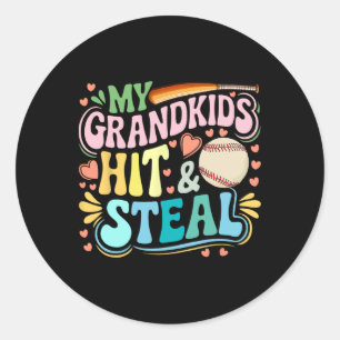 Meine Enkelkinder treffen und stehlen den Mutterta Runder Aufkleber