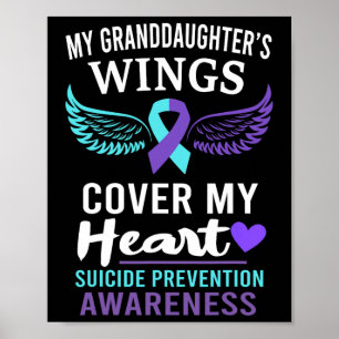 Meine Enkeltöchter Wings Cover Heart Suicide Aware Poster