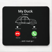 Meine Ente ruft | Funny 2CV Oldtimer Smartphone Mousepad (Vorne)