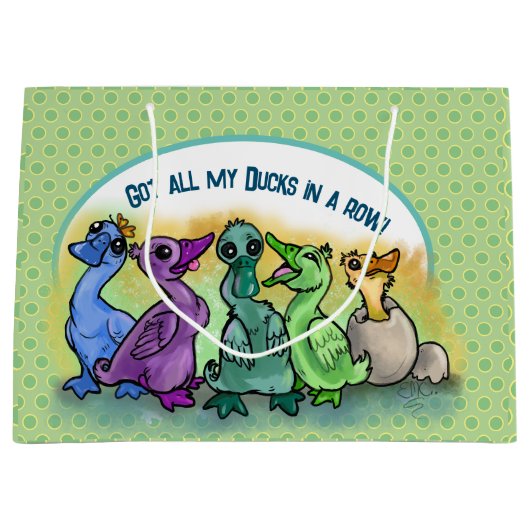 Meine Enten in einer Row Large Gift Bag got Große Geschenktüte (Vorderseite)