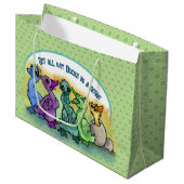 Meine Enten in einer Row Large Gift Bag got Große Geschenktüte (Vorderseite Schrägansicht)