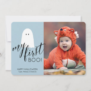 Meine erste böse Geist Foto Halloween Blau Feiertagskarte