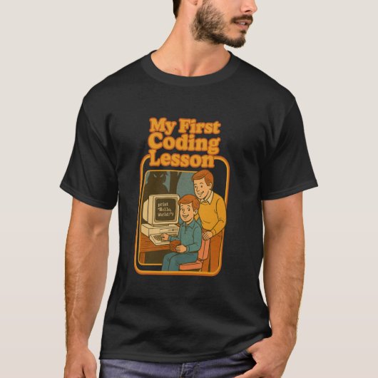 Meine erste Code-Lektion Retro lustiges Programmie T-Shirt (Vorderseite)
