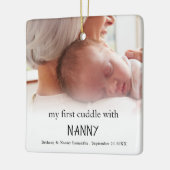 Meine erste Cuddle mit einem Neugeborenen-Foto Keramikornament (Links)