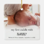 Meine erste Cuddle mit einem Neugeborenen-Foto Keramikornament (Rückseite)