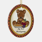 Meine erste Erntedank-Bärn-Babyverzierung Keramikornament (Rechts)