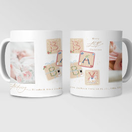 Meine erste frohe Weihnachten zwei Foto Baby Birth Kaffeetasse