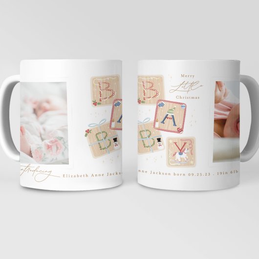 Meine erste frohe Weihnachten zwei Foto Baby Birth Kaffeetasse