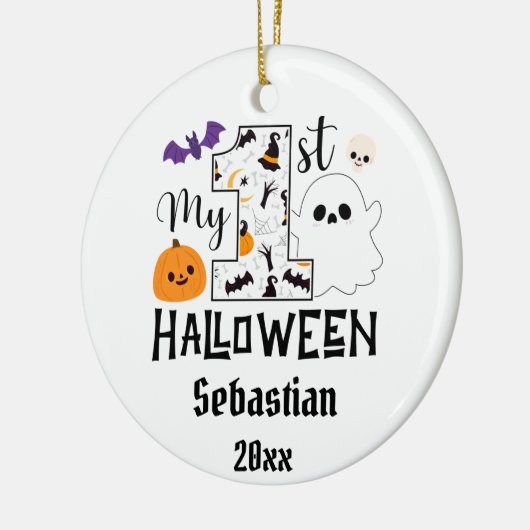 meine erste halloween baby boarde, individuelle Na Keramik Ornament (Links)