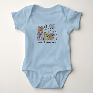Meine erste halloween, bunte Retrotypografie Baby Strampler