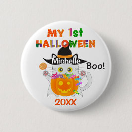 Meine erste Halloween-Geisterkatze Button