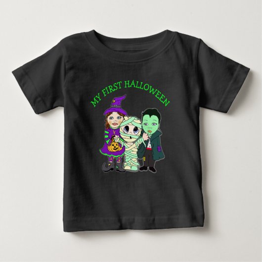 Meine erste Halloween-Hexe, Mama und Vampire Baby T-shirt (Vorderseite)