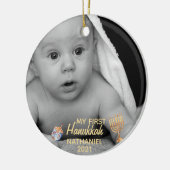 Meine erste Hanukka Menorah Fotovorlage Keramik Ornament (Links)