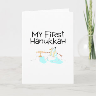 Meine erste Hanukka (Snowman) Feiertagskarte