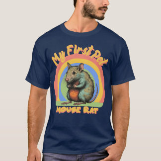 Meine erste Hausmaus Ratte im vintagefarbenfrohen T-Shirt