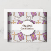 Meine erste Kommunion Ankündigungspostkarte (Vorne/Hinten)